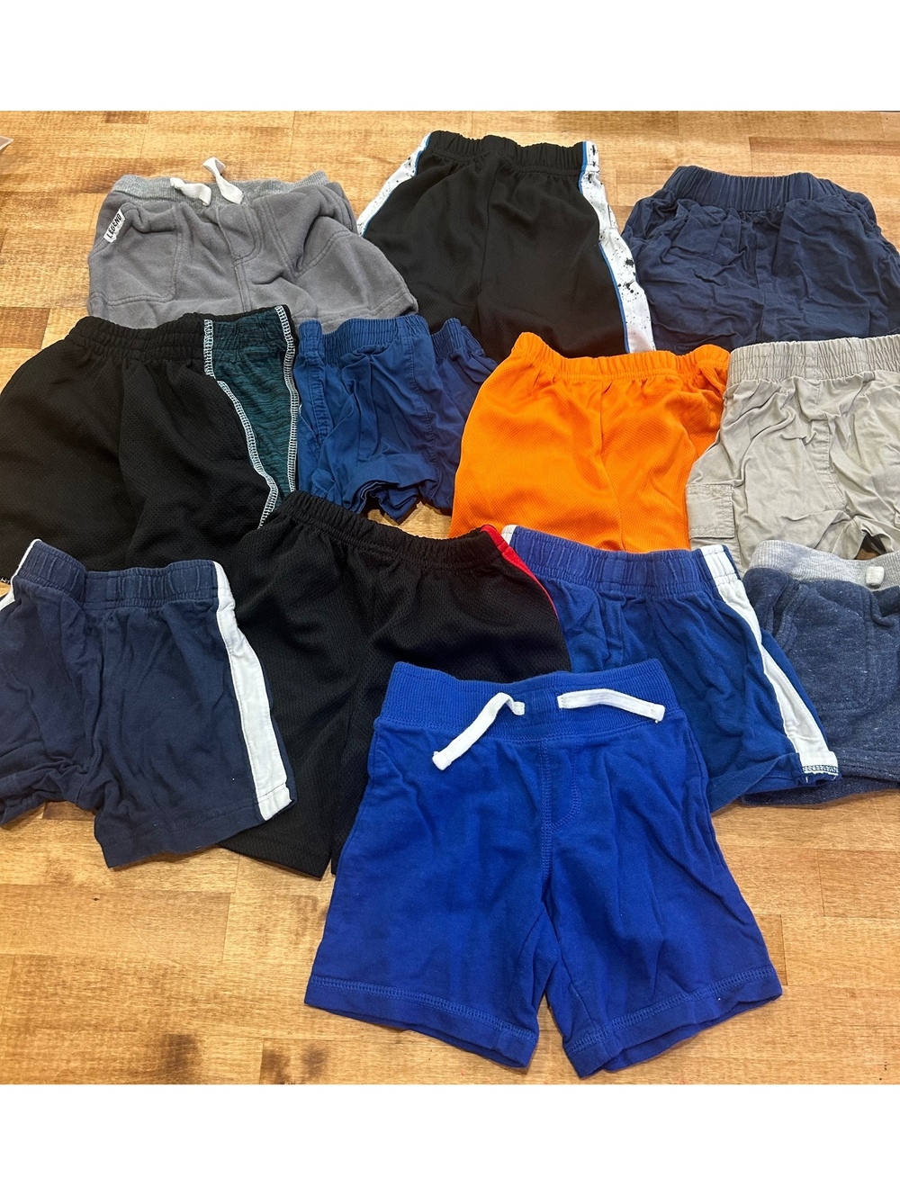 lot of 12 Toddler Boys' Mixed Color Athletic Shorts Bundle Size 24 M - 2T